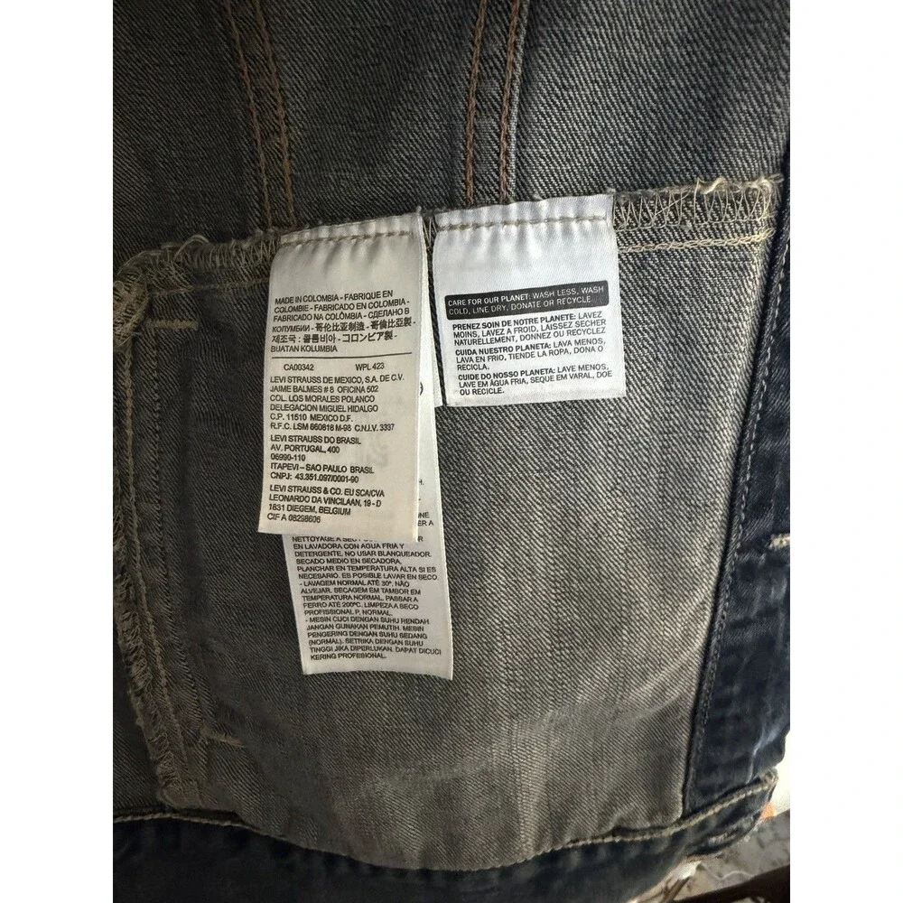 Levi Denim Jacket Western 4 Pocket Light Wash Trucker Workwear XL